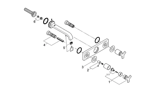 Смеситель для раковины GROHE Allure (3 отверстия) вынос 220 мм, хром (20192000) внешняя часть Смеситель для раковины GROHE Allure (3 отверстия) вынос 220 мм, хром (20192000) внешняя часть