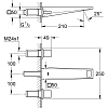 Смеситель для раковины GROHE Allure Brilliant на 3 отверстия, настенный монтаж, вынос 210 мм, (20348 20348DC0 Смеситель для раковины GROHE Allure Brilliant на 3 отверстия, настенный монтаж, вынос 210 мм, (20348 20348DC0