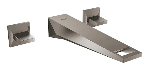 Смеситель для раковины GROHE Allure Brilliant на 3 отверстия, настенный монтаж, вынос 210 мм,, темны 20348AL0 Смеситель для раковины GROHE Allure Brilliant на 3 отверстия, настенный монтаж, вынос 210 мм,, темны 20348AL0