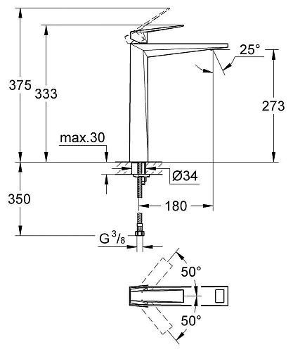 Смеситель для раковины GROHE Allure Brilliant, свободностоящий, хром (23114000) Смеситель для раковины GROHE Allure Brilliant, свободностоящий, хром (23114000)