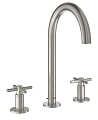 Смеситель для раковины GROHE Atrio New, монтаж на бортик, суперсталь (20008DC3) на 3 отверстия Смеситель для раковины GROHE Atrio New, монтаж на бортик, суперсталь (20008DC3) на 3 отверстия