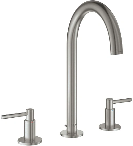 Смеситель для раковины GROHE Atrio New, монтаж на бортик, суперсталь (20009DC3) на 3 отверстия Смеситель для раковины GROHE Atrio New, монтаж на бортик, суперсталь (20009DC3) на 3 отверстия