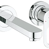 Смеситель для раковины GROHE BauLoop на 2 отверстия, настенный монтаж, хром (20289000) Смеситель для раковины GROHE BauLoop на 2 отверстия, настенный монтаж, хром (20289000)