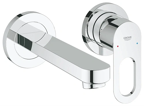 Смеситель для раковины GROHE BauLoop на 2 отверстия, настенный монтаж, хром (20289000) Смеситель для раковины GROHE BauLoop на 2 отверстия, настенный монтаж, хром (20289000)