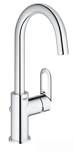 Смеситель для раковины GROHE BauLoop с донным клапаном, L-Size, хром (23763000) Смеситель для раковины GROHE BauLoop с донным клапаном, L-Size, хром (23763000)