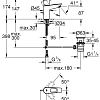 Смеситель для раковины GROHE BauLoop с ограничителем температуры и рычажным донным клапаном, размер 23877001 Смеситель для раковины GROHE BauLoop с ограничителем температуры и рычажным донным клапаном, размер 23877001