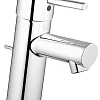 Смеситель для раковины GROHE Concetto с донным клапаном, низкий излив, хром (32204001) Смеситель для раковины GROHE Concetto с донным клапаном, низкий излив, хром (32204001)