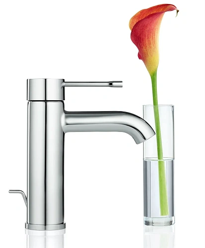 Смеситель для раковины GROHE Essence+ с низким изливом и донным клапаном, хром (23589001) Смеситель для раковины GROHE Essence+ с низким изливом и донным клапаном, хром (23589001)