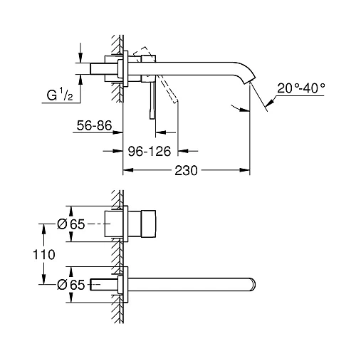 Смеситель для раковины GROHE Essence+, темный графит матовый (19967AL1) Смеситель для раковины GROHE Essence+, темный графит матовый (19967AL1)