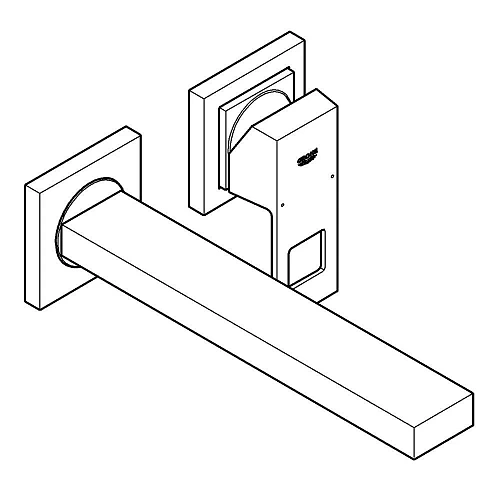 Смеситель для раковины GROHE Eurocube (вынос 230 мм), хром (23447000) внешняя часть Смеситель для раковины GROHE Eurocube (вынос 230 мм), хром (23447000) внешняя часть