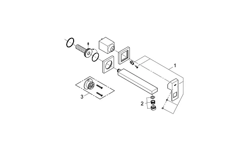 Смеситель для раковины GROHE Eurocube (вынос 230 мм), хром (23447000) внешняя часть Смеситель для раковины GROHE Eurocube (вынос 230 мм), хром (23447000) внешняя часть