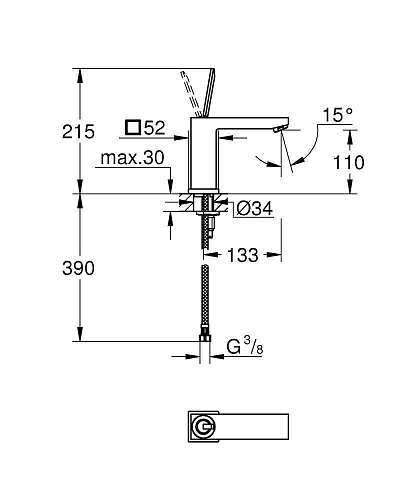 Смеситель для раковины GROHE Eurocube Joy со средним изливом, хром (23658000) Смеситель для раковины GROHE Eurocube Joy со средним изливом, хром (23658000)