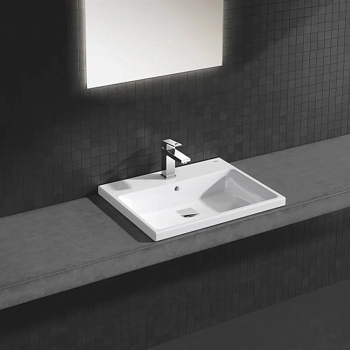 Смеситель для раковины GROHE Eurocube с донным клапаном, хром (23445000) Смеситель для раковины GROHE Eurocube с донным клапаном, хром (23445000)