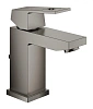 Смеситель для раковины GROHE Eurocube со сливным гарнитуром, темный графит матовый (23127AL0)