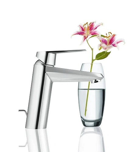 Смеситель для раковины GROHE Eurodisc Cosmopolitan (23448002) с донным клапаном, средний излив, хром Смеситель для раковины GROHE Eurodisc Cosmopolitan (23448002) с донным клапаном, средний излив, хром