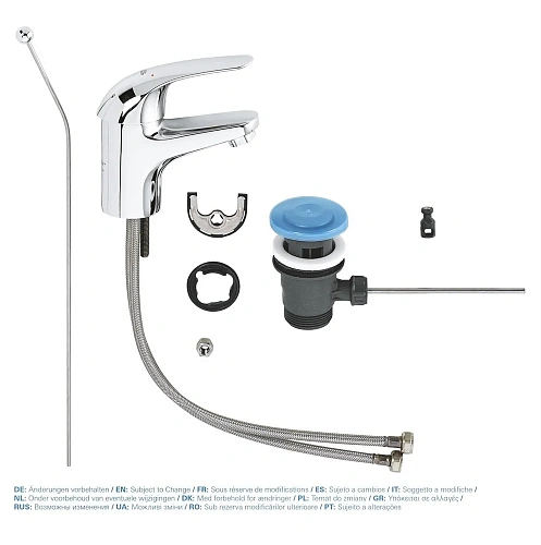 Смеситель для раковины GROHE Euroeco (23262000) с донным клапаном, хром Смеситель для раковины GROHE Euroeco (23262000) с донным клапаном, хром