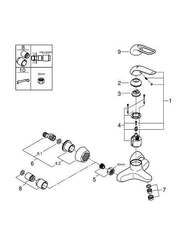 Смеситель для раковины GROHE Euroeco Special (вынос 156 мм, длина рычага 120 мм), хром (32776000) Смеситель для раковины GROHE Euroeco Special (вынос 156 мм, длина рычага 120 мм), хром (32776000)