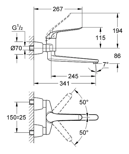 Смеситель для раковины GROHE Euroeco Special (вынос 342 мм, длина рычага 170 мм), хром (32775000) Смеситель для раковины GROHE Euroeco Special (вынос 342 мм, длина рычага 170 мм), хром (32775000)