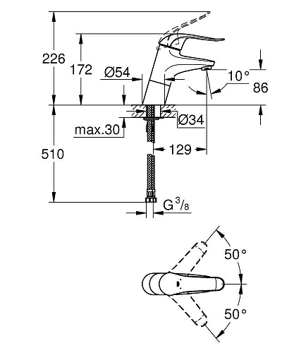 Смеситель для раковины GROHE Euroeco Special Grande, рычаг 120 мм, хром (32765000) Смеситель для раковины GROHE Euroeco Special Grande, рычаг 120 мм, хром (32765000)