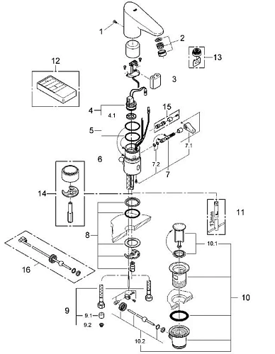 Смеситель для раковины GROHE Europlus E, хром (36236001) инфракрасный Смеситель для раковины GROHE Europlus E, хром (36236001) инфракрасный