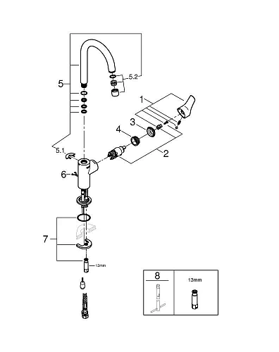 Смеситель для раковины GROHE Eurosmart (23743003) Смеситель для раковины GROHE Eurosmart (23743003)