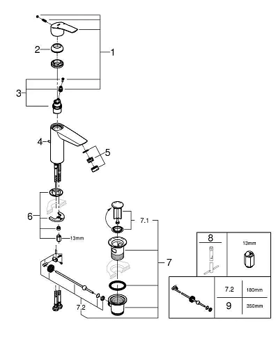 Смеситель для раковины Grohe Eurosmart 23322003 Смеситель для раковины Grohe Eurosmart 23322003