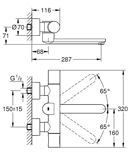 Смеситель для раковины GROHE Eurosmart CE, хром (36332000) инфракрасный термостатический Смеситель для раковины GROHE Eurosmart CE, хром (36332000) инфракрасный термостатический