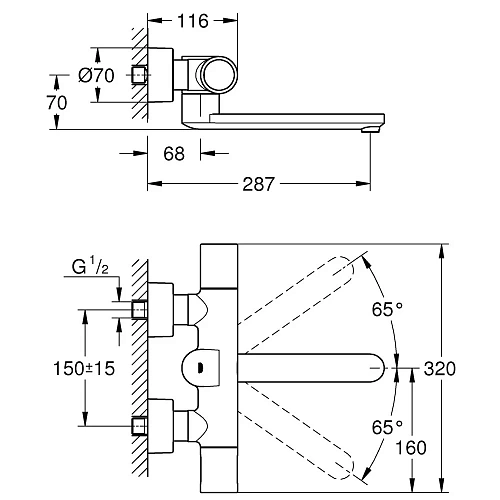 Смеситель для раковины GROHE Eurosmart Cosmopolitan E термостатический, хром (36454000) Смеситель для раковины GROHE Eurosmart Cosmopolitan E термостатический, хром (36454000)