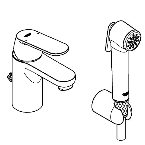 Смеситель для раковины GROHE Eurosmart Cosmopolitan с Гигиенический душем, хром (23125000) Смеситель для раковины GROHE Eurosmart Cosmopolitan с Гигиенический душем, хром (23125000)