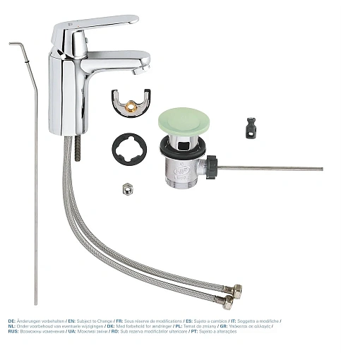 Смеситель для раковины GROHE Eurosmart Cosmopolitan с донным клапаном, низкий излив, хром (32825000) Смеситель для раковины GROHE Eurosmart Cosmopolitan с донным клапаном, низкий излив, хром (32825000)