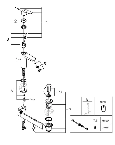 Смеситель для раковины GROHE Eurosmart M-Size (2339330E) Смеситель для раковины GROHE Eurosmart M-Size (2339330E)