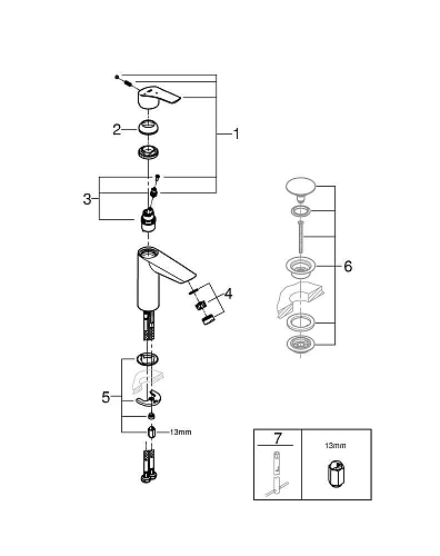 Смеситель для раковины GROHE Eurosmart M-Size (2339530E) Смеситель для раковины GROHE Eurosmart M-Size (2339530E)
