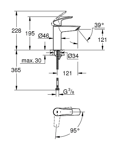 Смеситель для раковины GROHE Eurosmart M-Size (2339530E) Смеситель для раковины GROHE Eurosmart M-Size (2339530E)