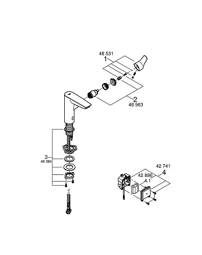 Смеситель для раковины GROHE Eurosmart M-Size (23975003) Смеситель для раковины GROHE Eurosmart M-Size (23975003)