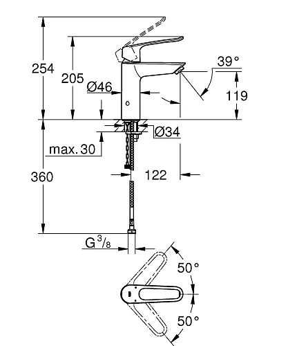 Смеситель для раковины GROHE Eurosmart M-Size (23987003) Смеситель для раковины GROHE Eurosmart M-Size (23987003)
