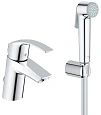 Смеситель для раковины GROHE Eurosmart New с цепочкой и Гигиенический душем, хром (23124002) Смеситель для раковины GROHE Eurosmart New с цепочкой и Гигиенический душем, хром (23124002)