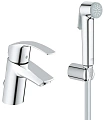 Смеситель для раковины GROHE Eurosmart New с цепочкой и Гигиенический душем, хром (23124002) Смеситель для раковины GROHE Eurosmart New с цепочкой и Гигиенический душем, хром (23124002)