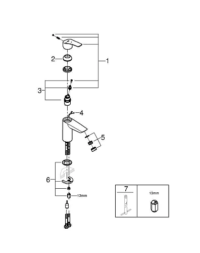 Смеситель для раковины GROHE Eurosmart S-Size (23372003) Смеситель для раковины GROHE Eurosmart S-Size (23372003)