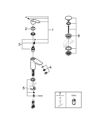 Смеситель для раковины GROHE Eurosmart S-Size (23922003) Смеситель для раковины GROHE Eurosmart S-Size (23922003)