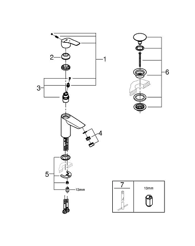 Смеситель для раковины GROHE Eurosmart S-Size (23924003) Смеситель для раковины GROHE Eurosmart S-Size (23924003)