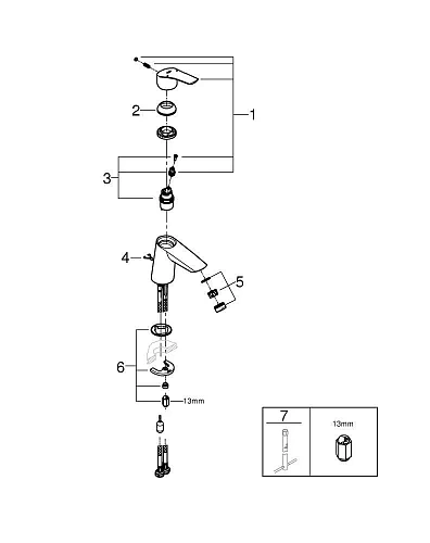 Смеситель для раковины GROHE Eurosmart S-Size (23966003) Смеситель для раковины GROHE Eurosmart S-Size (23966003)