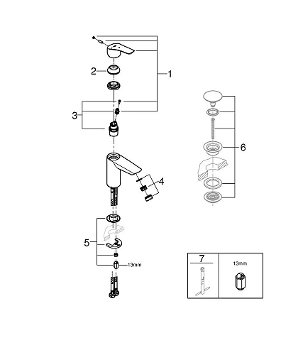 Смеситель для раковины GROHE Eurosmart S-Size (23974003) Смеситель для раковины GROHE Eurosmart S-Size (23974003)
