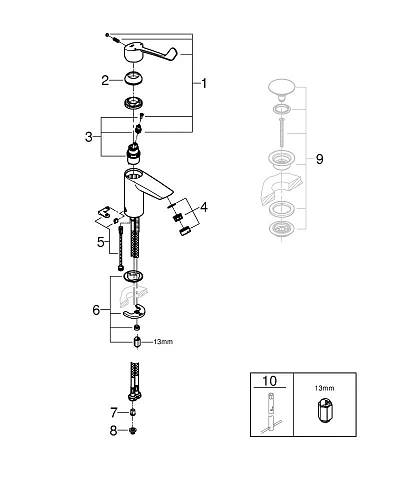 Смеситель для раковины GROHE Eurosmart S-Size (23984003) Смеситель для раковины GROHE Eurosmart S-Size (23984003)