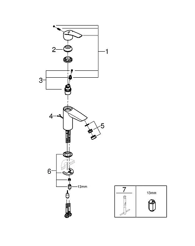 Смеситель для раковины GROHE Eurosmart S-Size (33188003) Смеситель для раковины GROHE Eurosmart S-Size (33188003)