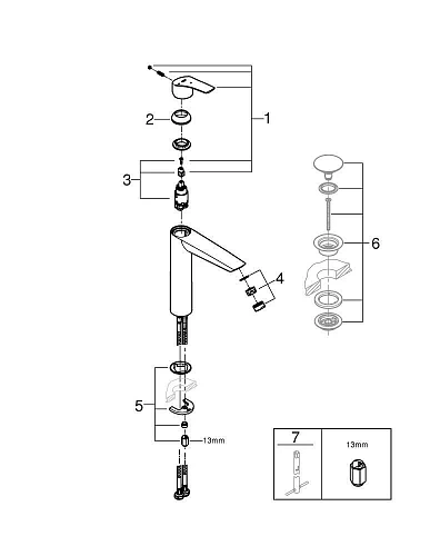 Смеситель для раковины GROHE Eurosmart XL-Size (24164003) Смеситель для раковины GROHE Eurosmart XL-Size (24164003)