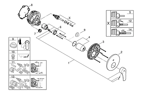 Смеситель для раковины GROHE Eurosmart однорычажный с переключателем на 2 положения (24043003) Смеситель для раковины GROHE Eurosmart однорычажный с переключателем на 2 положения (24043003)