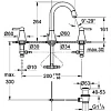 Смеситель для раковины GROHE Grandera на 3 отверстия с донным клапаном, высокий излив, холодный расс 20389GL0 Смеситель для раковины GROHE Grandera на 3 отверстия с донным клапаном, высокий излив, холодный расс 20389GL0
