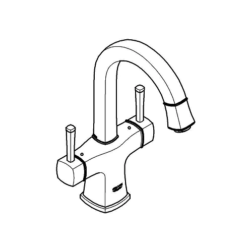 Смеситель для раковины GROHE Grandera с донным клапаном и поворотным изливом, хром (21107000) Смеситель для раковины GROHE Grandera с донным клапаном и поворотным изливом, хром (21107000)