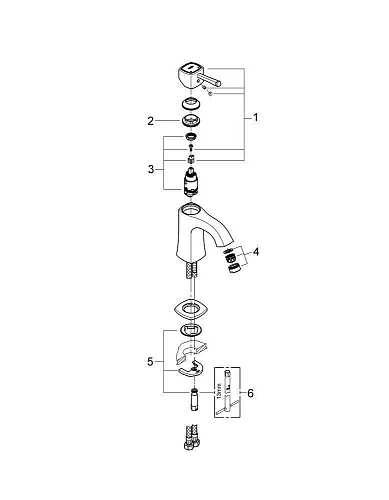 Смеситель для раковины GROHE Grandera, хром (23310000) Смеситель для раковины GROHE Grandera, хром (23310000)