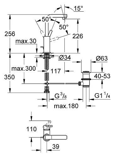Смеситель для раковины Grohe Lineare 23296000 Смеситель для раковины Grohe Lineare 23296000